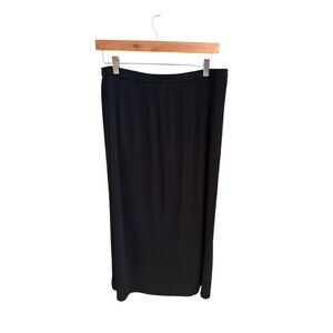 Chaus Womens Black Pleated Maxi Skirt Size 16 Polyester